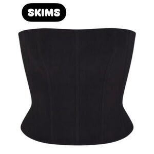 Skims Black Fleece Lounge Corset Top with zipper size 4X New with tag
